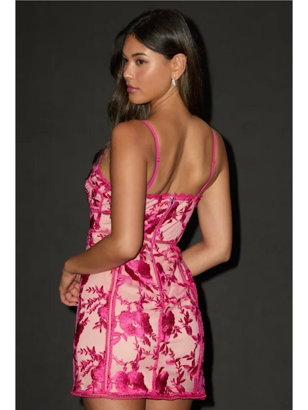 Lulus Pink Floral Embroidered Lace Sleeveless Mini Cocktail Dress Women Size Xs - Picture 2 of 6